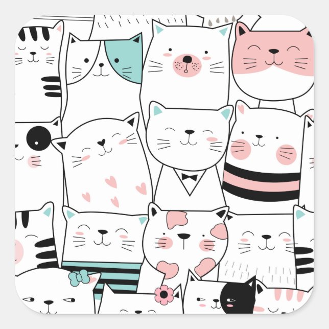 ENVELOPE SEAL STICKER : HEUREUX CHAT (Devant)