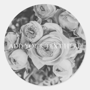 ENVELOPE SEAL STICKER : PÉONIES (B + W)