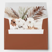 Enveloppe Boho en laiton Pampas en terre cuite
