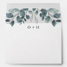 Enveloppe Chic Watercolor Eucalyptus Bloom 5 x 7 p