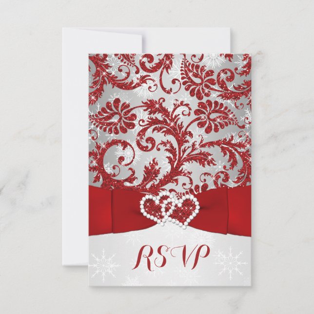 Enveloppé dans l'amour, cœurs unis, mariage RSVP - (Devant)