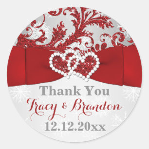 Enveloppé dans l'amour Joint Coeurs Sticker Mariag