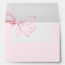 Enveloppe de Baby Shower avec Ruban Rose
