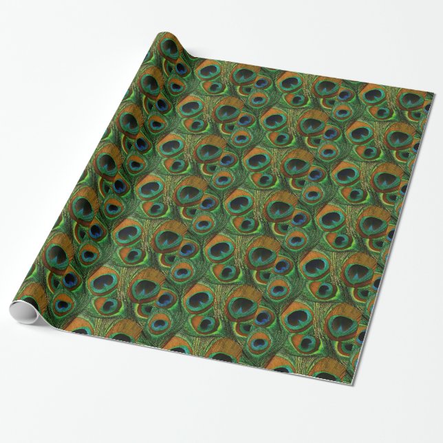 Enveloppe de cadeau de plume de paon - papier (Déroulé)