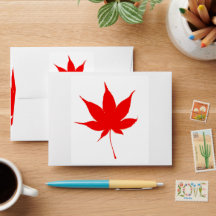 Enveloppe de mariage à motif de feuilles d'automne