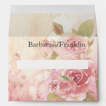 Enveloppe de Mariage botanique Rose Blush