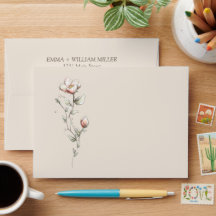 Enveloppe de Mariage de lavande Rose sauvage