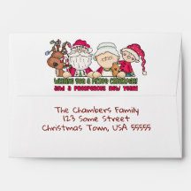 Enveloppe de Noël joyeux personnalisée du Père Noë