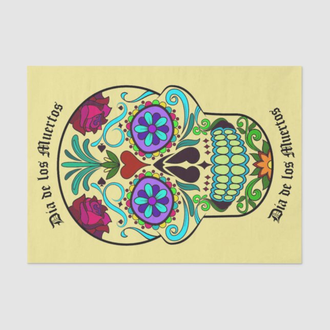 Enveloppe de papier de soie de soie de crâne de (Recto)