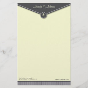 Enveloppe élégante (ardoise) Monogramme Papeterie