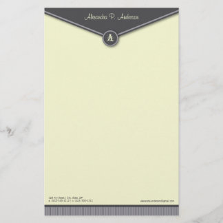Enveloppe élégante (ardoise) Monogramme Papeterie