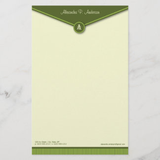 Enveloppe élégante (chaux) Monogramme Papeterie