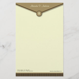 Enveloppe élégante (mocha) Monogramme Papeterie