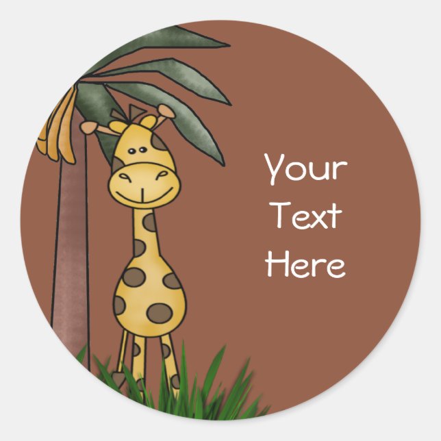 Enveloppe en girafe Phoques et Stickers (Devant)