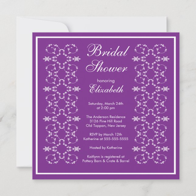 Enveloppe Fancy Frame Bridal Shower Invitation Vio (Devant)