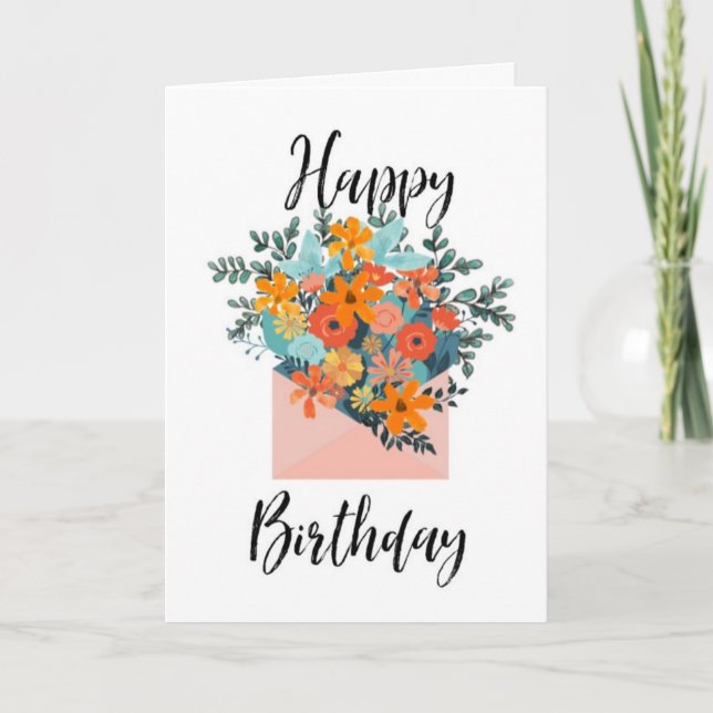 Enveloppe Fleur Carte d'Anniversaire (Devant)