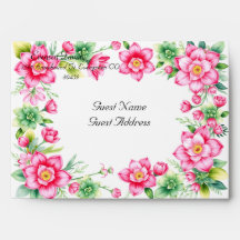 Enveloppe Fleur Rose