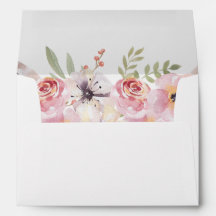 Enveloppe florale d'invitation de Boho