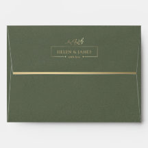 Enveloppe Mariage de texture verte Gold & Sage
