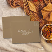 Enveloppe RSVP Caramel Beige Muted Thanksgiving
