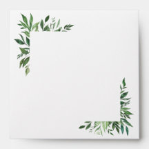 Enveloppe simple de feuillage vert botanique rusti