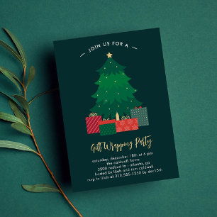 Enveloppement cadeau Noël Fête Invitation