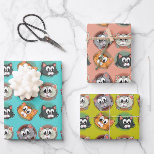 Enveloppement de chats amusant ensemble de papier