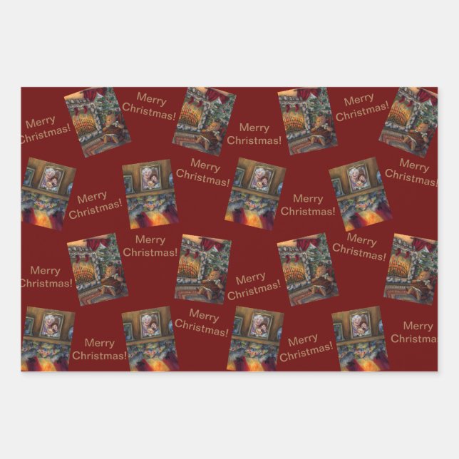 Enveloppement de feuilles plats en papier Jeu de 3 (Devant)