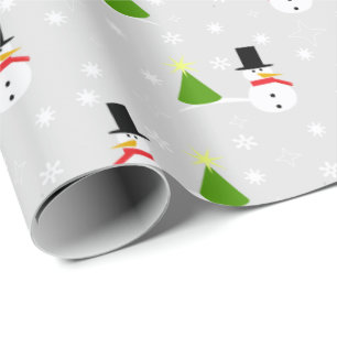 Enveloppement de Noël Snowman Papier Cadeau