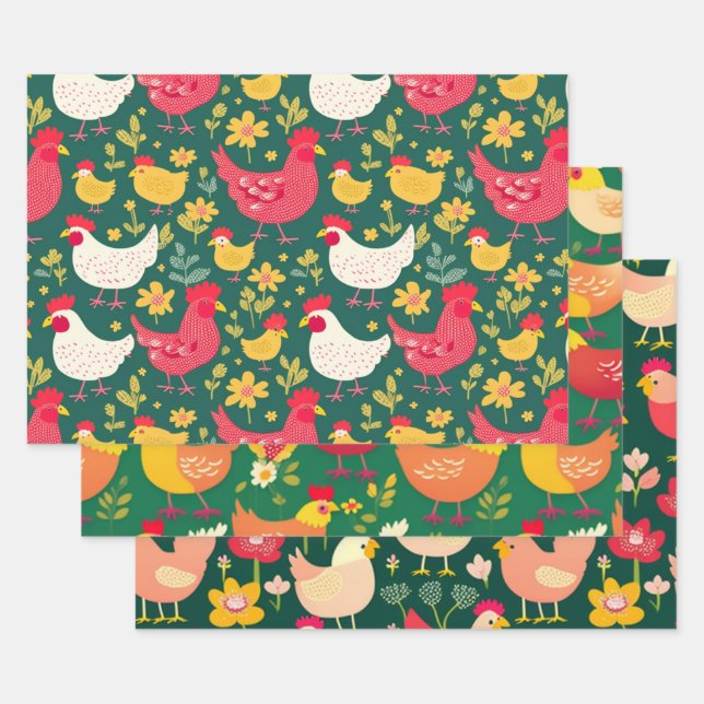 Enveloppement de poulet ensemble papier cadeau san (Lot)