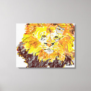 Enveloppement en toile 24" x 18", 1,5", Lion simpl