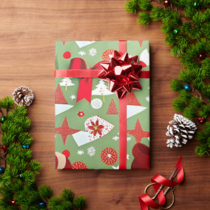 Enveloppement Vintage Noël Papier Cadeau