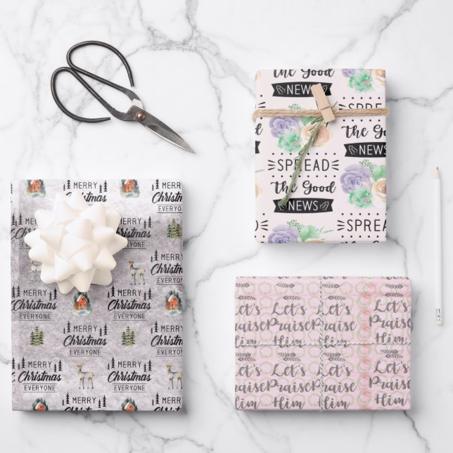 Envelopper les feuilles de papier Ensemble de 3 (Recto)