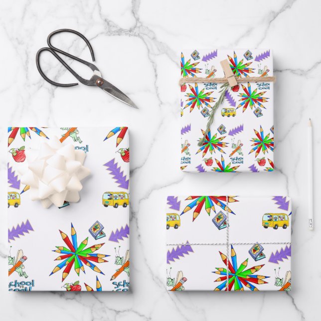 Envelopper les feuilles de papier L'école est Cool (Recto)