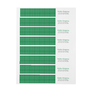 Envelopper vert Plaid autour du Étiquette
