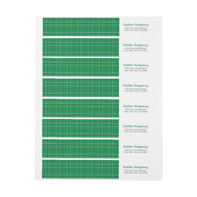 Envelopper vert Plaid autour du Étiquette (Feuille)