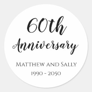 Enveloppes de 60e anniversaire autocollants