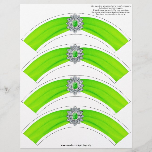 Enveloppes de glitz et de glam Cupcake - Lime (Devant)
