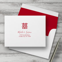 Enveloppes RSVP Double Bonheur/Chanson Hy