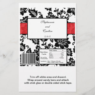 Enveloppeur de bonbons Mariage damassé Floral Noir
