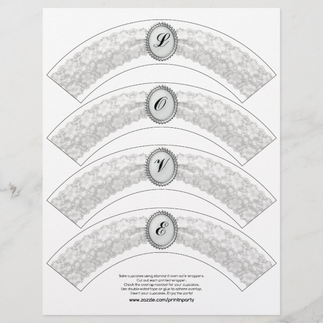 Enveloppeur de cupcake en dentelle blanche (Devant)