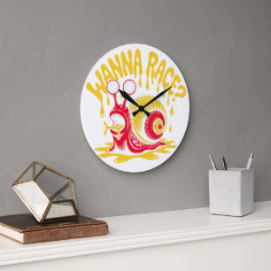 Envie de course ? Horloge murale drôle escargot fo