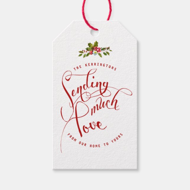 Envoi de beaucoup d'amour étiquette de cadeau de v (Devant)