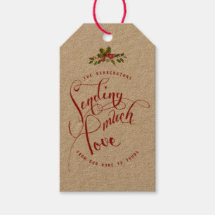 Envoi de beaucoup d'amour étiquette de cadeau de v