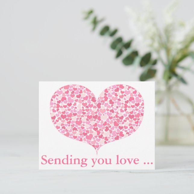 Envoi de votre amour / Pink Hearts Motif Carte pos (Debout devant)