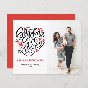 Envoi Love Calligraphie Dove Valentine's Day Card