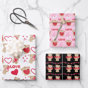Envoi Teddy Bear Love Wrapping feuilles de papier