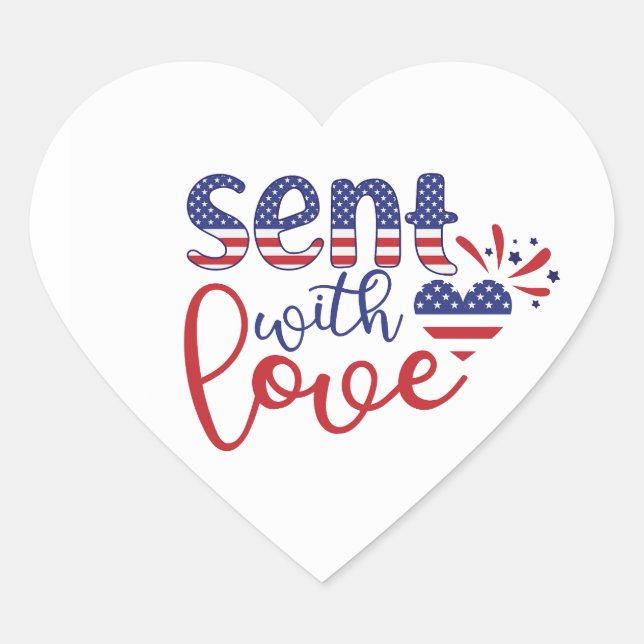 Envoyé Avec Amour Stickers Patriotique (Devant)