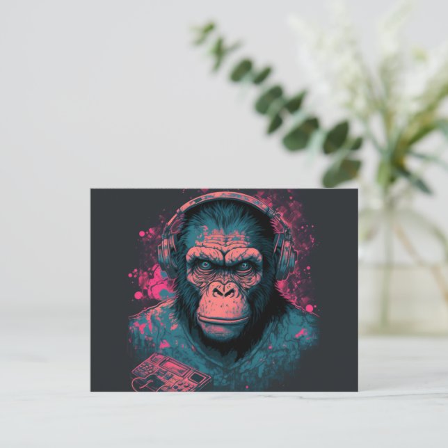 Envoyer un sourire avec des cartes postales Singe (Debout devant)