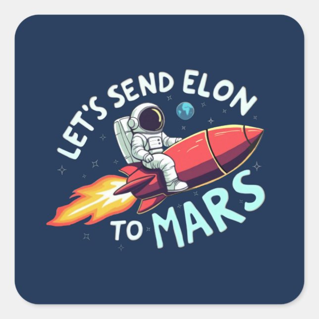 Envoyez Elon sur Mars Stickers (Devant)